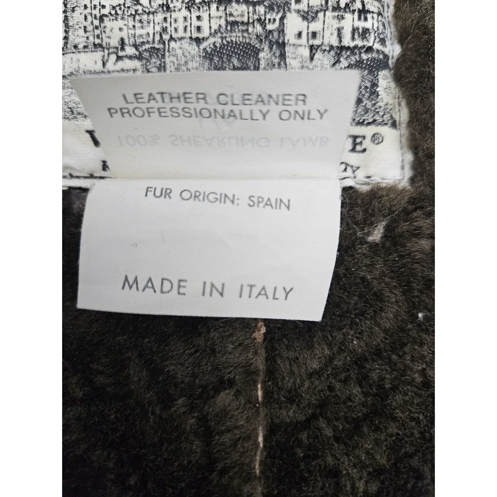 VECCHIO PONTE 100% Shearling Lamb Leather Jacket Sz 6 Made in Italy - Picture 7 of 8